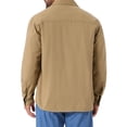 thumbnail image 3 of INSPIRAR CHIC Camisas de trabajo informales para hombres de manga larga con botones, bolsillos, para pesca y senderismo, talla S, color caqui, 3 of 6