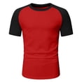 thumbnail image 4 of XIYON Men's T-Shirts Fashion Casual Color Block Short Sleeve Raglan Top T Shirts Comfortable Streetwear Fashion, 4 of 5