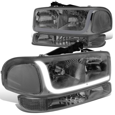 DNA MOTORING Black LED DRL Headlights For 1999-2007 Sierra 1500 & Yukon – Switchback