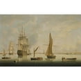 thumbnail image 2 of Thomas Buttersworth 24x17 Gold Ornate Framed and Double Matted Museum Art Print Titled - A British Man-Of-War Being Towed into Portsmouth Harbour by a Steam Tug, 2 of 4