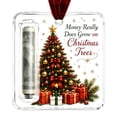 thumbnail image 2 of Holiday Money Holder Ornament, Christmas Tree With Gifts Artwork Christmas Cash Gift Tree Decoration, Surprise Stocking Stuffer and Secret Santa Gift, Clear Acrylic, 2 of 6