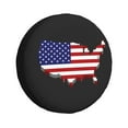 thumbnail image 1 of DouZhe Waterproof Spare Tire Cover, America Nation Map Flag Prints Adjustable Wheel Covers Fit for Jeep Trailer RV SUV Car, 15 inch, 1 of 7