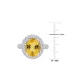 thumbnail image 4 of 5.64 Carat (Ctw) Citrine and White Topaz Halo Ring in Sterling Silver for Women, 4 of 6