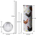 thumbnail image 6 of 20oz Cute Chicken Tumbler with Lid and Straw Breeds Of Chicken Skinny Stainless Steel Tumblers Rooster Hen Animal Insulated Coffee Travel Mug Cups Water Bottle for Women, 6 of 7
