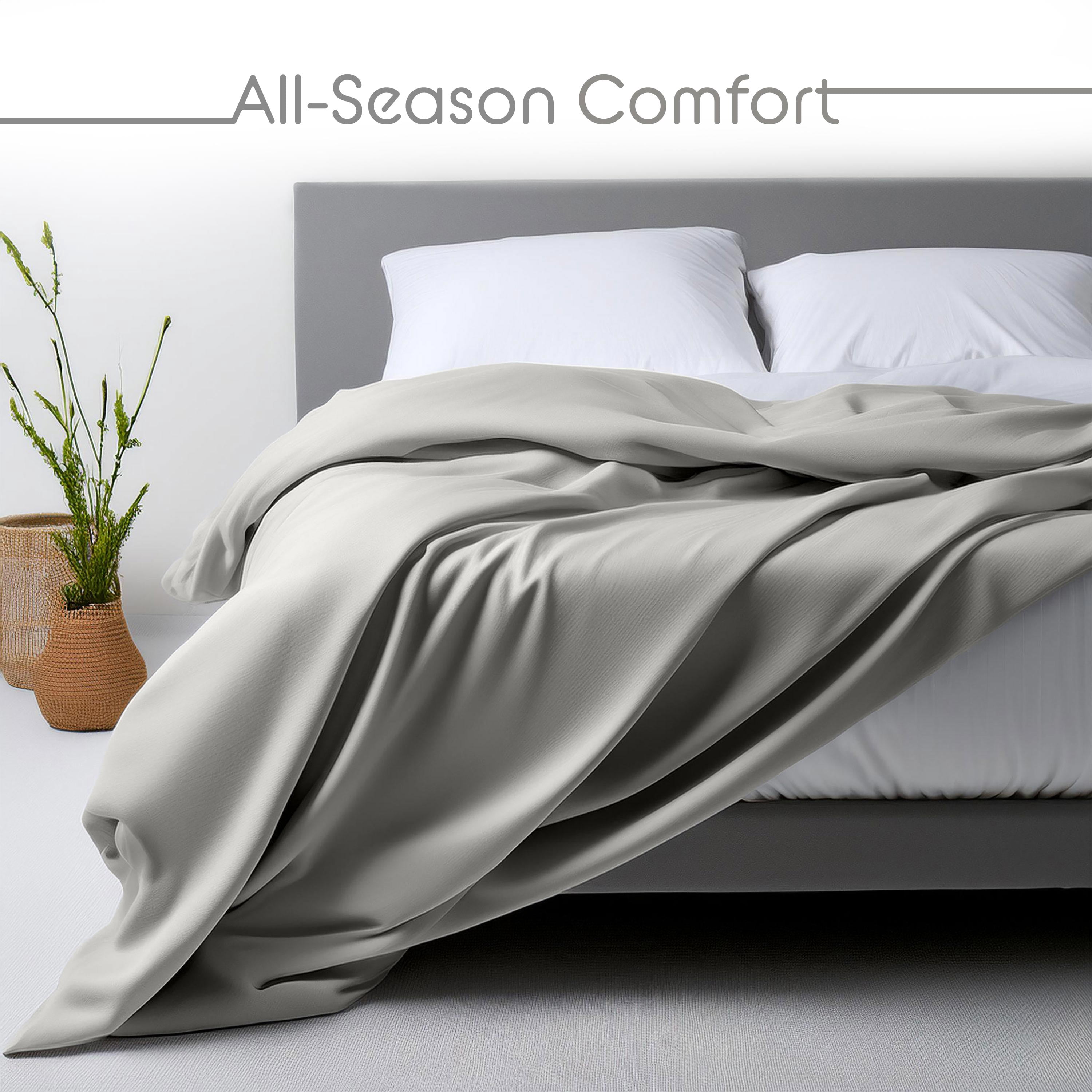 Vellux Jersey Knit 4-Piece Queen Sheet Set, Cotton Blend, Grey