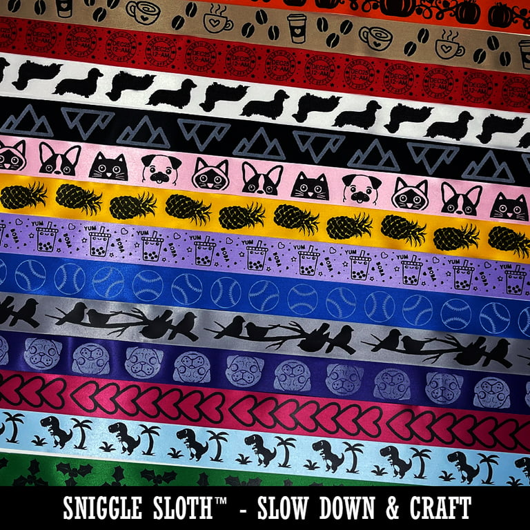 Sheep Doodle Satin Ribbon for Gift Wrapping Bows Craft DIY