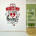 thumbnail image 3 of Girls Nursing is a work of Heart Cute Quotes & Sayings Wall Decal Decoration Medical Nurse Wall Decal Motivational Quote Lasts Years and Easily Removable - Size: 7 In(W) x 10 In(H), 3 of 5