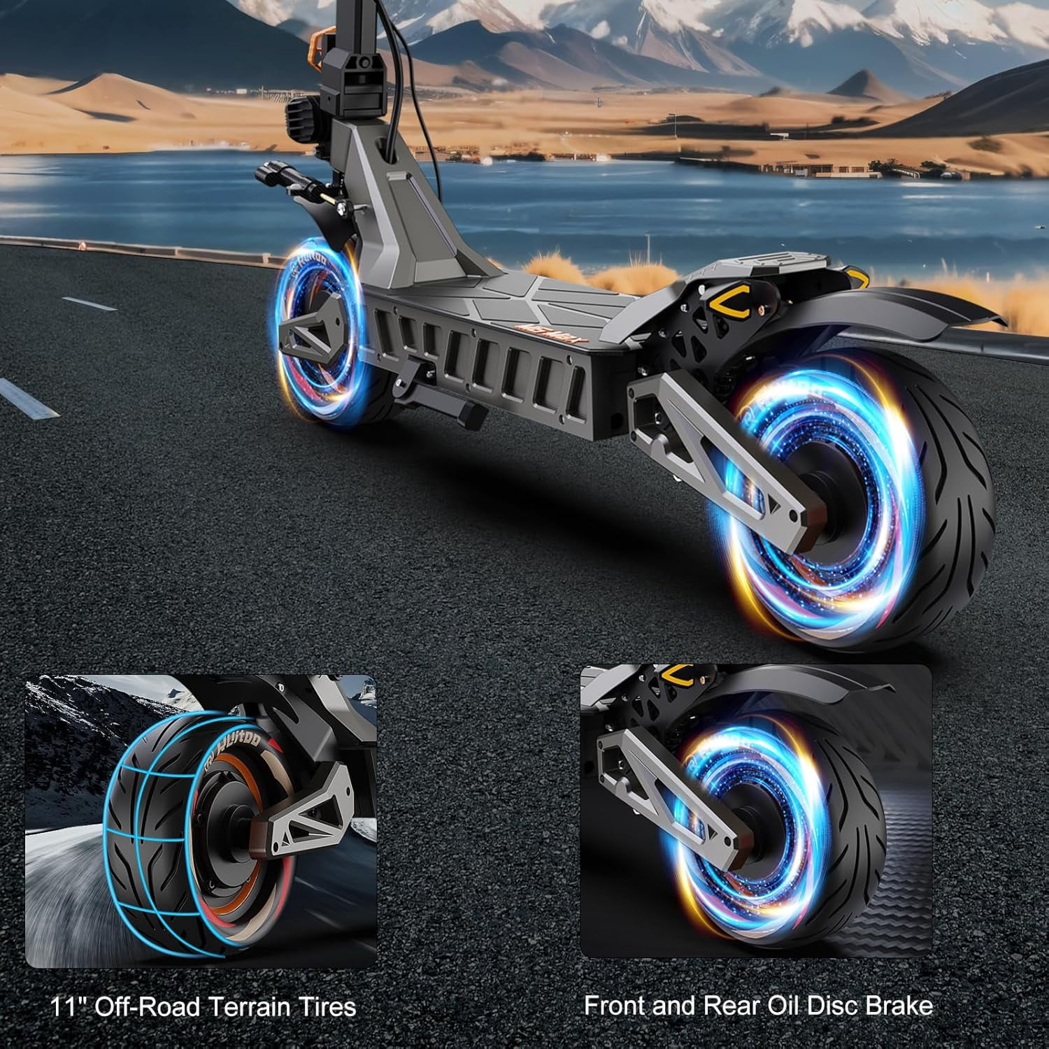 M6 Max E-Scooters Tire, 11" Off-Road Pneumatic Tire for Universal Scooter Front /Rear Tire,105/65-6.5