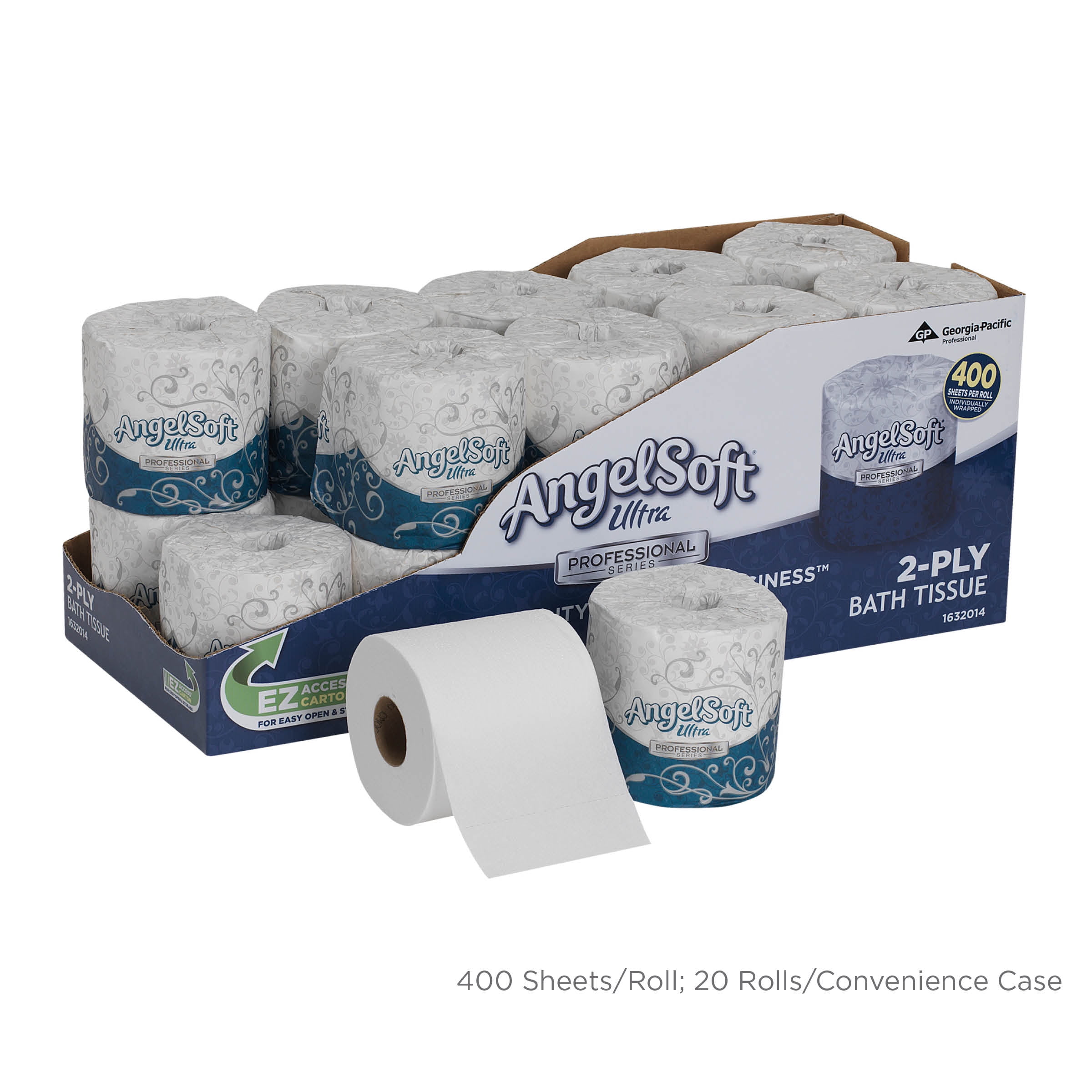 Georgia-Pacific Angel Soft Ultra 2-Ply Toilet Paper, 1632014, 20 Rolls per Case - 1