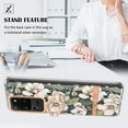 thumbnail image 2 of Compatible for Samsung Galaxy S20 Ultra Case with Ring Kickstand Holder Clear Floral Pattern Hybrid PC TPU Shockproof Protective Phone Case Cover for Samsung Galaxy S20 Ultra Women Girls, White Flower, 2 of 5