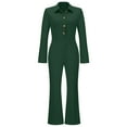 thumbnail image 3 of Aayomet Jumpsuits For Women Ladies Slim Autumn Winter High Waist Casual Straight Jumpsuit,Green XL, 3 of 5