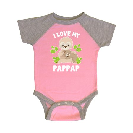 

Inktastic Cute Sloth I Love My Pappap with Green Leaves Gift Baby Boy or Baby Girl Bodysuit