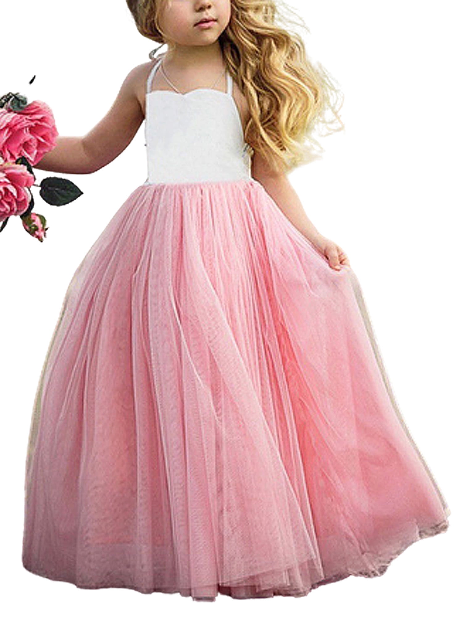 Flower Girls Bridesmaid Dress Rose Petals kid Birthday Wedding Party Performance Flower Girls Bridesmaid Dress Rose Petals kid Birthday Wedding Party Performance