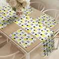 thumbnail image 2 of Ambesonne Yellow Table Runner & Placemats, Pineapples Mustache Glasses, Placemat 4 pcs + Runner 14"x72", Yellow and Charcoal Grey, 2 of 2
