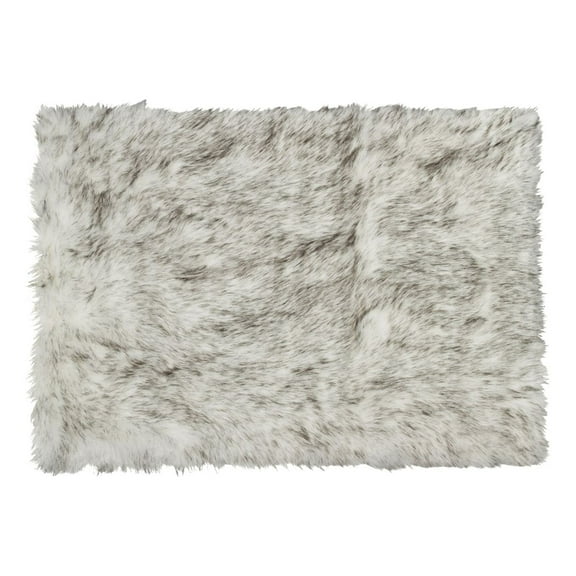 Luxe Hudson Faux Sheepskin Rug 3x5 Gradient Grey Soft Plush 1-piece