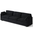 thumbnail image 5 of Aiho 110" Pet-Friendly Cloud Couch, Soft Deep Seat Double Cushion I-Shaped Sectional Sofa with 2 Pillows for Living Room, Bedroom & Apartment,Black, 5 of 5