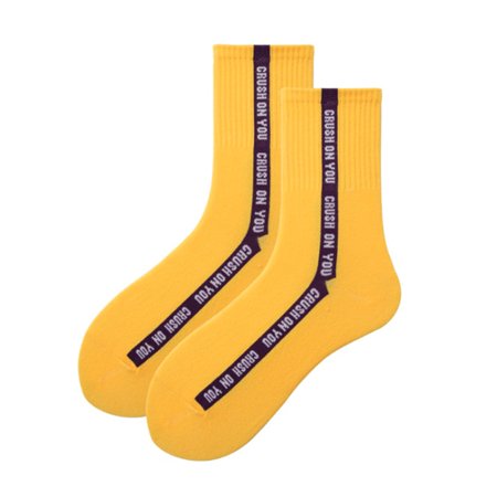 

CHOMOEN Tube Socks Fluorescent Color Vertical Strip Refresh Casual Style Long Hosiery