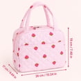 thumbnail image 3 of Versatile Strawberry Stripe Cute Lunch Box & Insulated Bag, Large Capacity Lunch Bag with Double Handles, Double Lunchbags for Work School Picnics, 3 of 6
