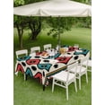 thumbnail image 5 of 52x70 Inch Outdoor Tablecloth with Umbrella Hole Zipper Rectangle Aztec Vintage Rectangular Tablecloths Outside Waterproof Southwest Tribe Classic Farmhouse Patio Table Cloth Cover for Picnic Party, 5 of 8