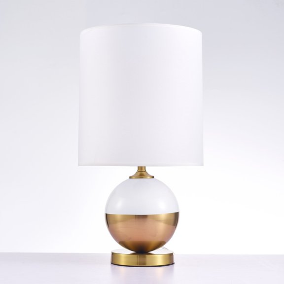Pasargad Home Senato Metal & Acrylic Table Lamp Lights, White & Gold