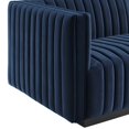 thumbnail image 5 of Modular Sofa Chair, Blue Navy, Velvet, French Living Lounge Cafe Lobby Hospitality Restaurant, Modern Contemporary Boutique HB33728, 5 of 6
