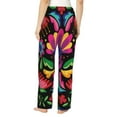 thumbnail image 3 of Haiem Colorful Floral Embroidery Mexican Women's Pajama Pants Ultra Lightweight Pjs Bottoms Sleepwear Bottom Pants With Pocket Drawstring-XX-Large, 3 of 9