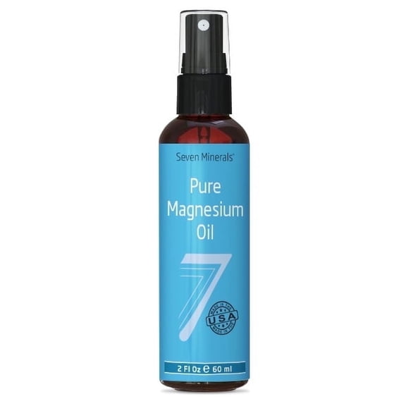 Seven Minerals Magnesium Oil Spray, Travel Size, 100% USP Grade, Magnesium Chloride