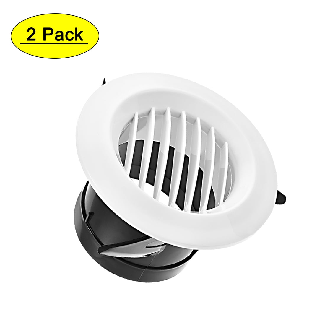 Uxcell Plastic 3inch Louvered Cover Round Air Vent White 2 Pack