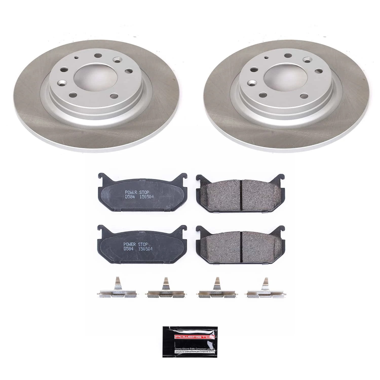 PowerStop Rear Semi-Coated Rotor and Low-Dust Ceramic Brake Pad Kit SC2453