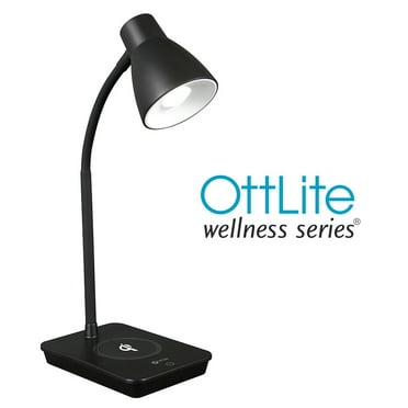 OttLite Wellness Series® Infuse LED Desk Lamp with Wireless and USB Charging, Black