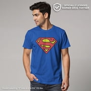 Mens Superman Logo Classic Graphic Tee Royal Blue Medium