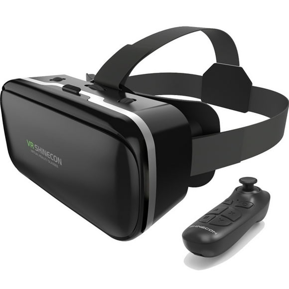 VR Glasses Virtual Reality Glasses Compatible with iPhone & Android 3D VR Glasses with Bluetooth Controller, HD Virtual Reality Anti Blu-ray Lens for 3D Film and Games