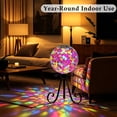thumbnail image 4 of 10 Inch Solar Mosaic Glass Gazing Ball,Colorful Diamond‑Pattern Globe Lamp, for Outdoor Patio, Yard, Pathway & Indoor Home Decor, 4 of 7