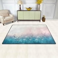 thumbnail image 3 of SKYSONIC Small White Flower Area Rug Pad 60x39 inch, 100% Light Weight Polyester Fabric for Living Bedroom, 3 of 6