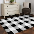 thumbnail image 3 of Black White Buffalo Check 3x5 Area Rugs, Farmhouse Plaid Modern Geometric Non-Skid Rubber Backing Large Rectangle Rugs - Living Room Bedroom Home Office, Indoor Floor Mat Carpets Washable Rug, 3 of 9