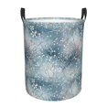 thumbnail image 1 of Balery enchanted winter snowflake holly Cesta de ropa redonda con asas, impermeable, independiente, para ropa, juguetes, dormitorio y familia-Small, 1 of 6