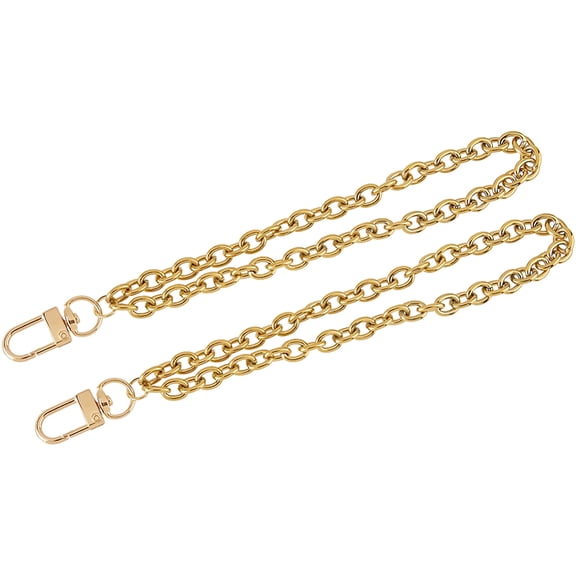 2Pcs Aluminium Curb Chains Pendant Decorations with Alloy Swivel Clasps Golden 180~185mm 2pcs/set DIY