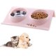 thumbnail image 1 of cuenco para comedero de mascotas para perros, cuenco de comida doble con inclinación de 15°, cuenco doble para gatos elevado para cuenco de comida para perros y gatos pequeños (rosa), 1 of 1