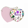 thumbnail image 1 of Francia Landscap animales bandera nacional Bolsa de viaje Mirror maquillaje corazón rosa, 1 of 4