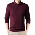 thumbnail image 1 of LNWUY Men's Long Sleeve Shirts Quick Dry Performance Shirt Spring Autumn Solid Color Padded Keep Warm Button T-Shirts Red XL, 1 of 3