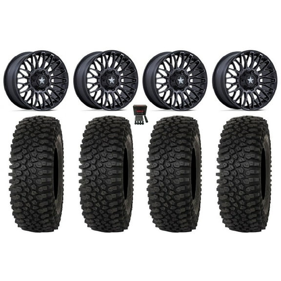 MSA Clubber 15" Wheels Black DDT 33" Roctane STX Tires Kawasaki Mule Pro FXT