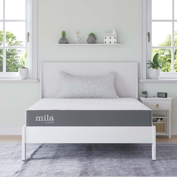 Modway Mila 8" Full Modern Style Memory Foam Mattress in Gray