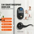 thumbnail image 2 of KFFKFF Fingerprint Door Lock with Lever Handles, Biometric/Keypad Code/Key Access, Temporary and Concealed Password Options, Continuous Unlock Mode, Aluminum Alloy, Electronic Keypad Deadbolt, 2 of 9