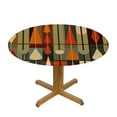 thumbnail image 3 of RUIYC Retro Mid Century Geometric Round Table cover Desk Cloth Washable Table Cover Table Cloth for Kitchen Daily Dinning Party Tabletop Decor, 3 of 7