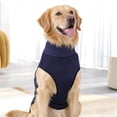 thumbnail image 2 of Dog Calming Vest M Size, Dark Blue Calming Comfort Thunder Jacket, Two-Way High Collar & Reflective Strip Design, Chest 17.7-21.3 in / 45-54 cm, 2 of 5