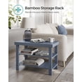 thumbnail image 5 of 3-Tier Shoe Rack Bench, Hallway Bamboo Organizer, Home Storage Shelf with Holds 286 lb, Gray, 5 of 11