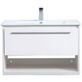 thumbnail image 5 of 30 inch Single Bathroom Floating Vanity in White, 5 of 14