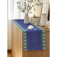 thumbnail image 5 of Table Runner 70 Inches Long for Kitchen Dining, Navy Blue Boho Dresser Scarf Farmhouse, Dining Table Decorations for Wedding/Parties, Vintage Ethnic Tribe Abstract Art Retro 13 x 70 In, 5 of 8