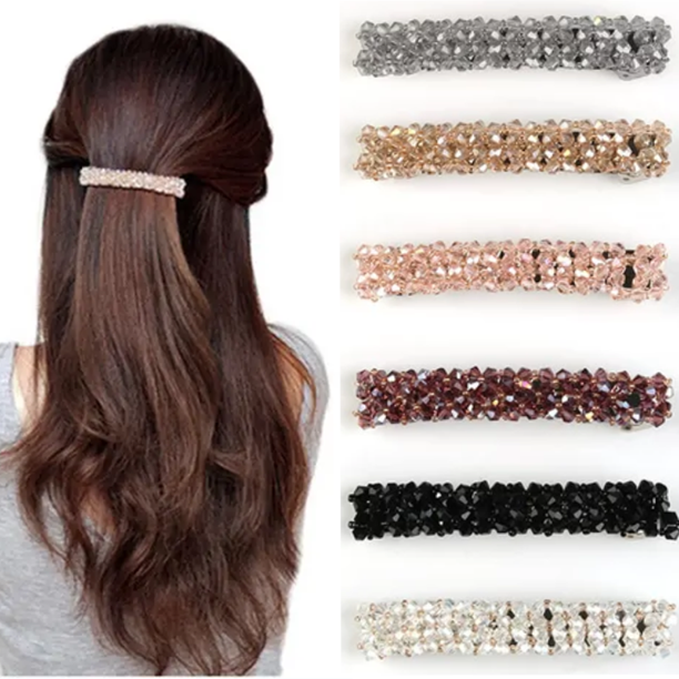 6PCS Hair Barrette Rhinestone Hair Clip Decorative Glitter Hair Side