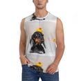 thumbnail image 2 of Goofa Dachshund Sitting in Bathtub Printed Men's Sleeveless T-Shirt - Athletic Gym Workout Tank Top for Men - Moisture-Wicking, UPF 30+ Quick-Dry Muscle Tee-Medium, 2 of 8